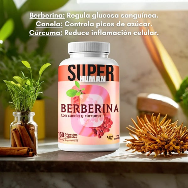 Berberina HCL - con Canela y Cúrcuma, Cápsulas.